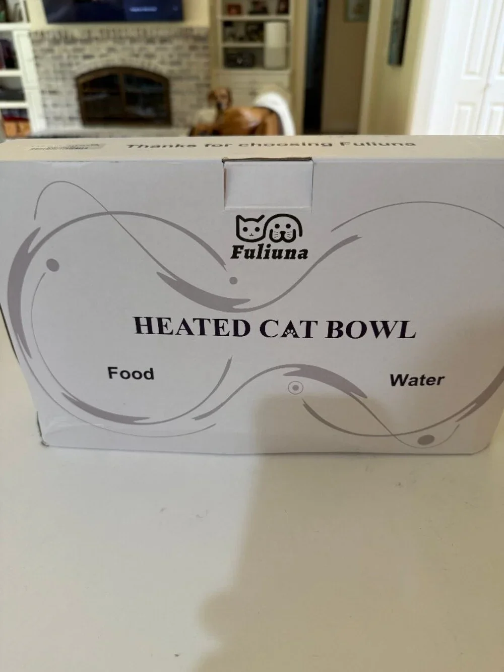 Fuliuna Heated Cat Bowl, Heated Pet Bowl with Double Stainless Steel Bowls 23 OZ